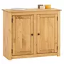 IDIMEX Buffet 2 portes CANCUN, meuble de rangement en bois avec 3 étagères intérieures, bahut de salon en pin massif