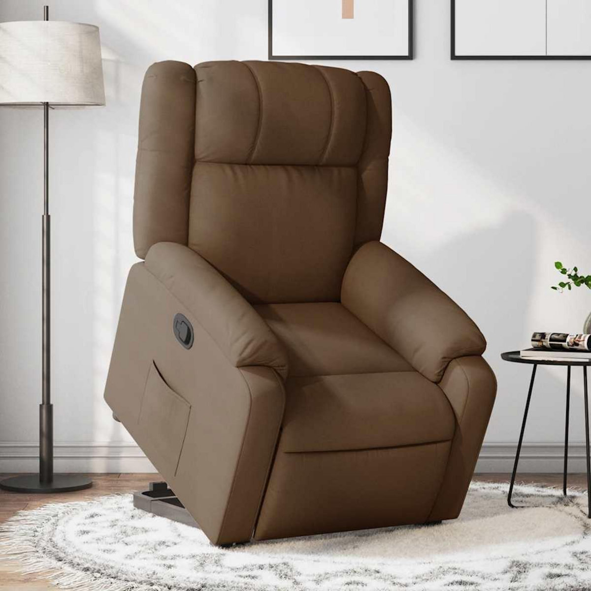 VIDAXL Fauteuil inclinable Marron Tissu