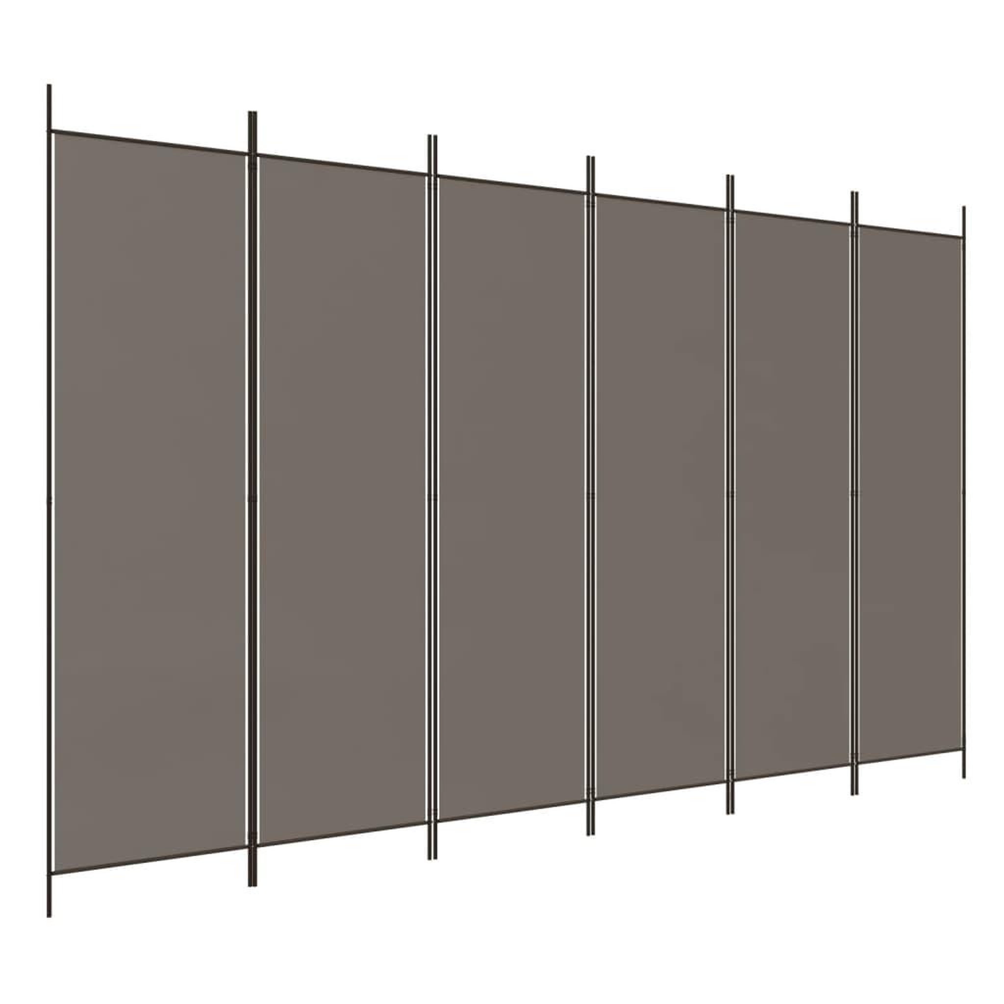 Voir la diapositive 2 : VIDAXL Cloison de separation 6 panneaux Anthracite 300x200 cm Tissu