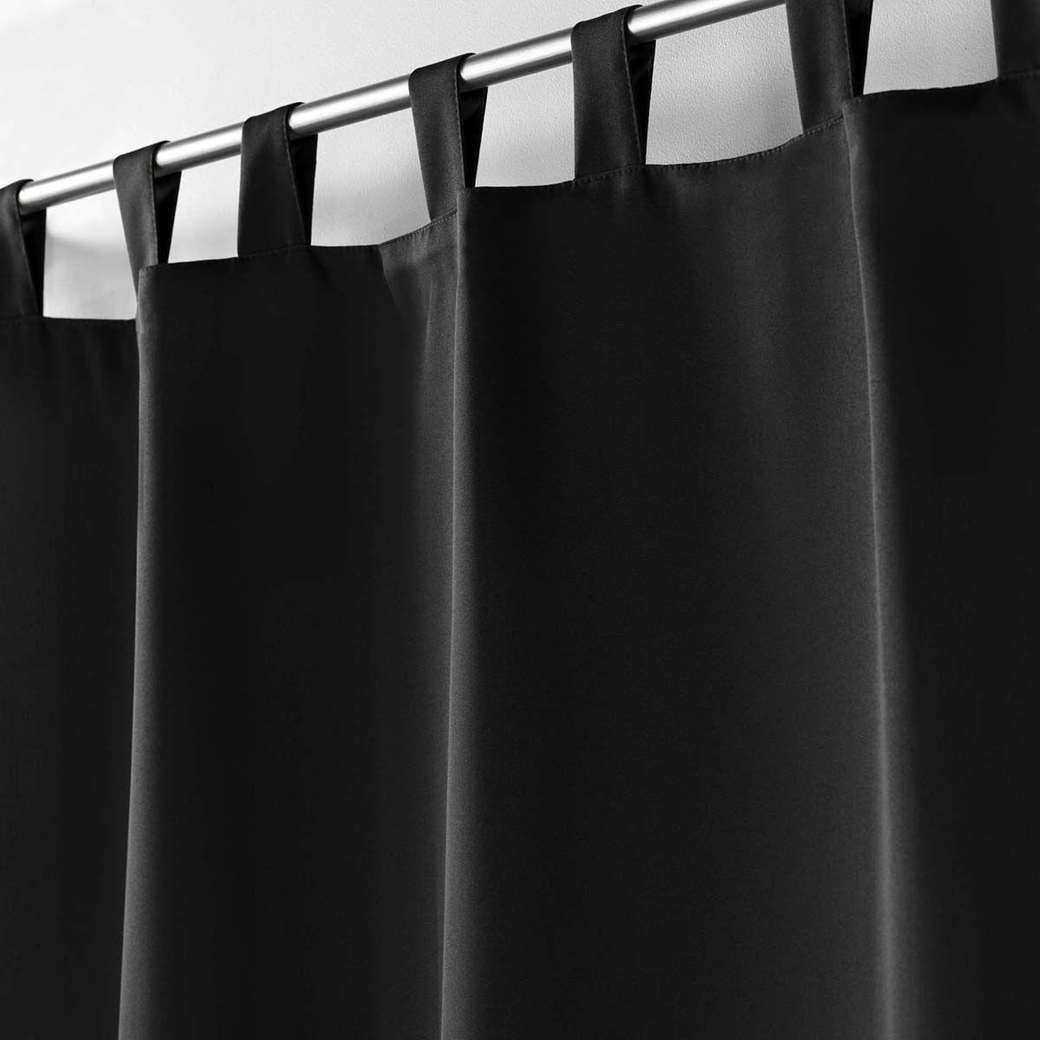 Voir la diapositive 2 : Douceur d'Intérieur Rideau à passants  essentiel  140x260cm noir