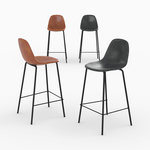 MAISON PAVANE Pack 4 chaises pour îlot central camel et grises/noires 65 cm-Henrik