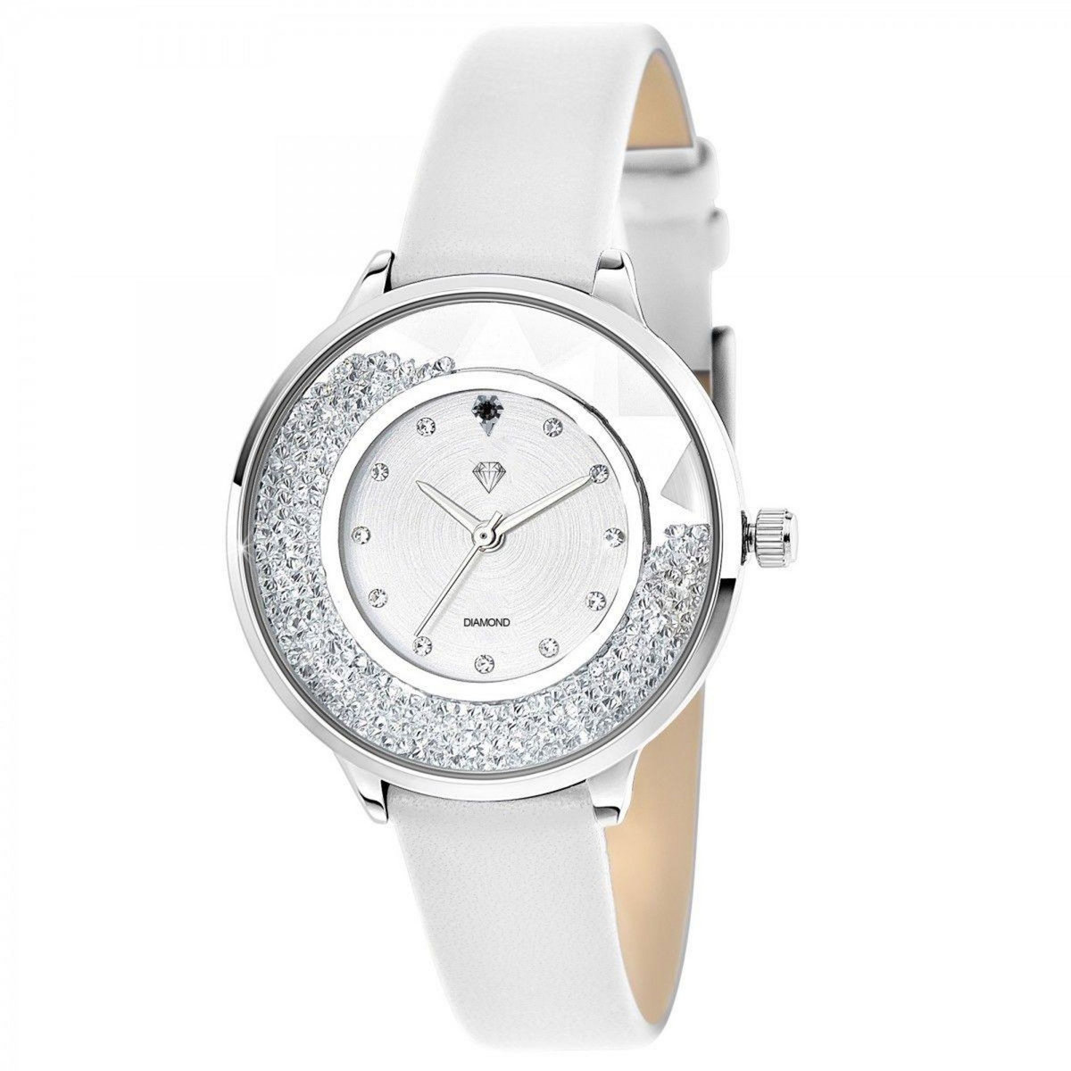 SC CRYSTAL Montre élégante Angélique SC Crystal ornée d'un véritable diamant noir