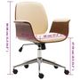 Voir la diapositive 6 : VIDAXL Chaise de bureau Creme Bois courbe et similicuir