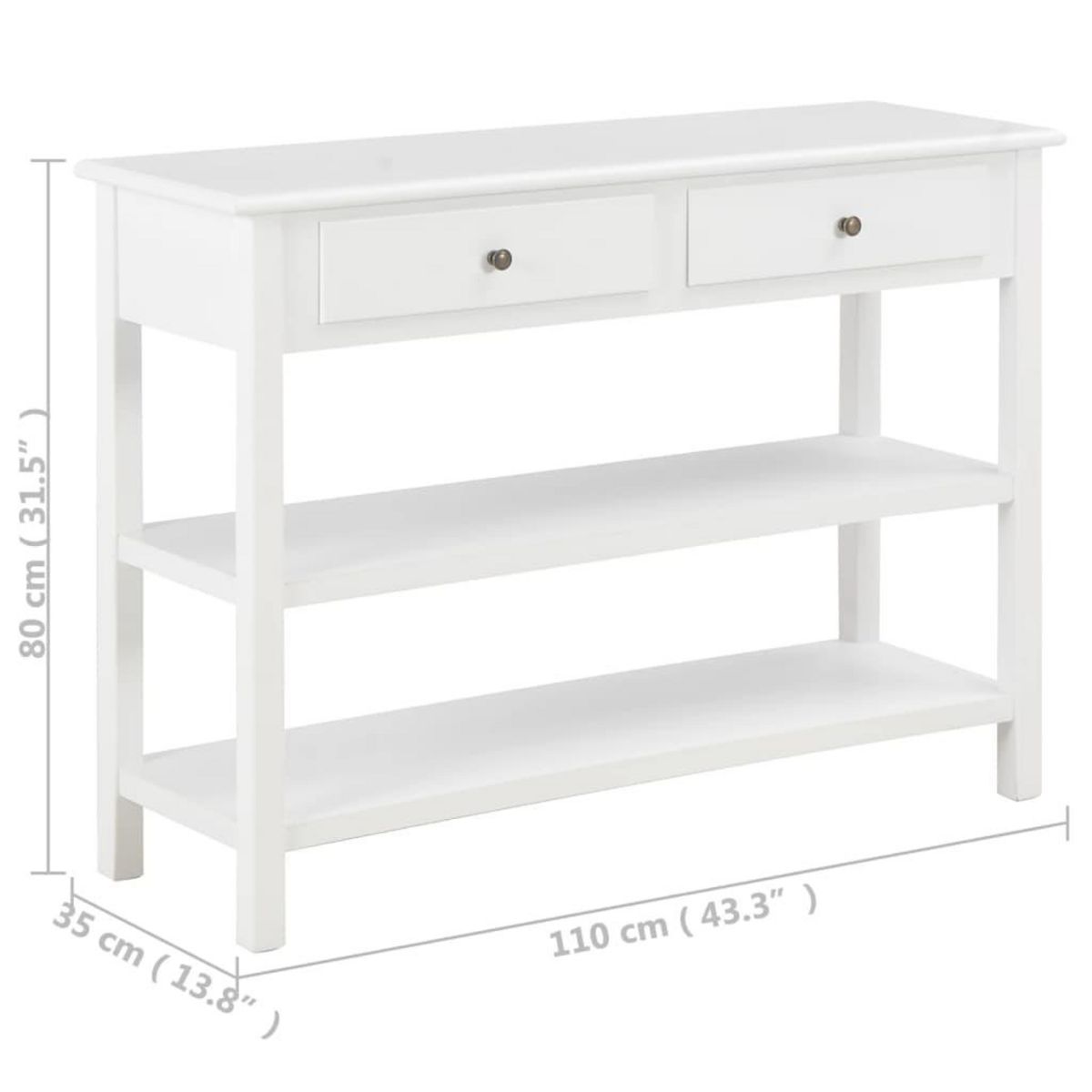 VIDAXL Buffet Blanc 110x35x80 cm MDF
