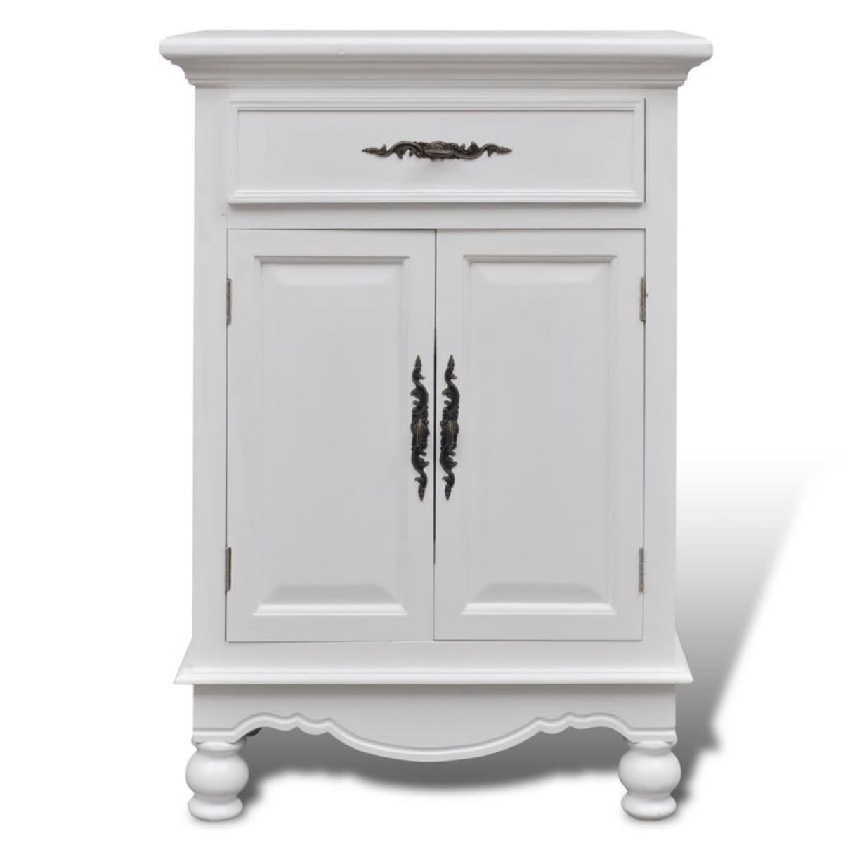 VIDAXL Armoire avec 2 portes et 1 tiroir Bois Blanc