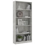 Voir la diapositive 3 : VIDAXL Bibliotheque a 5 niveaux Gris beton 80x24x175cm Bois ingenierie