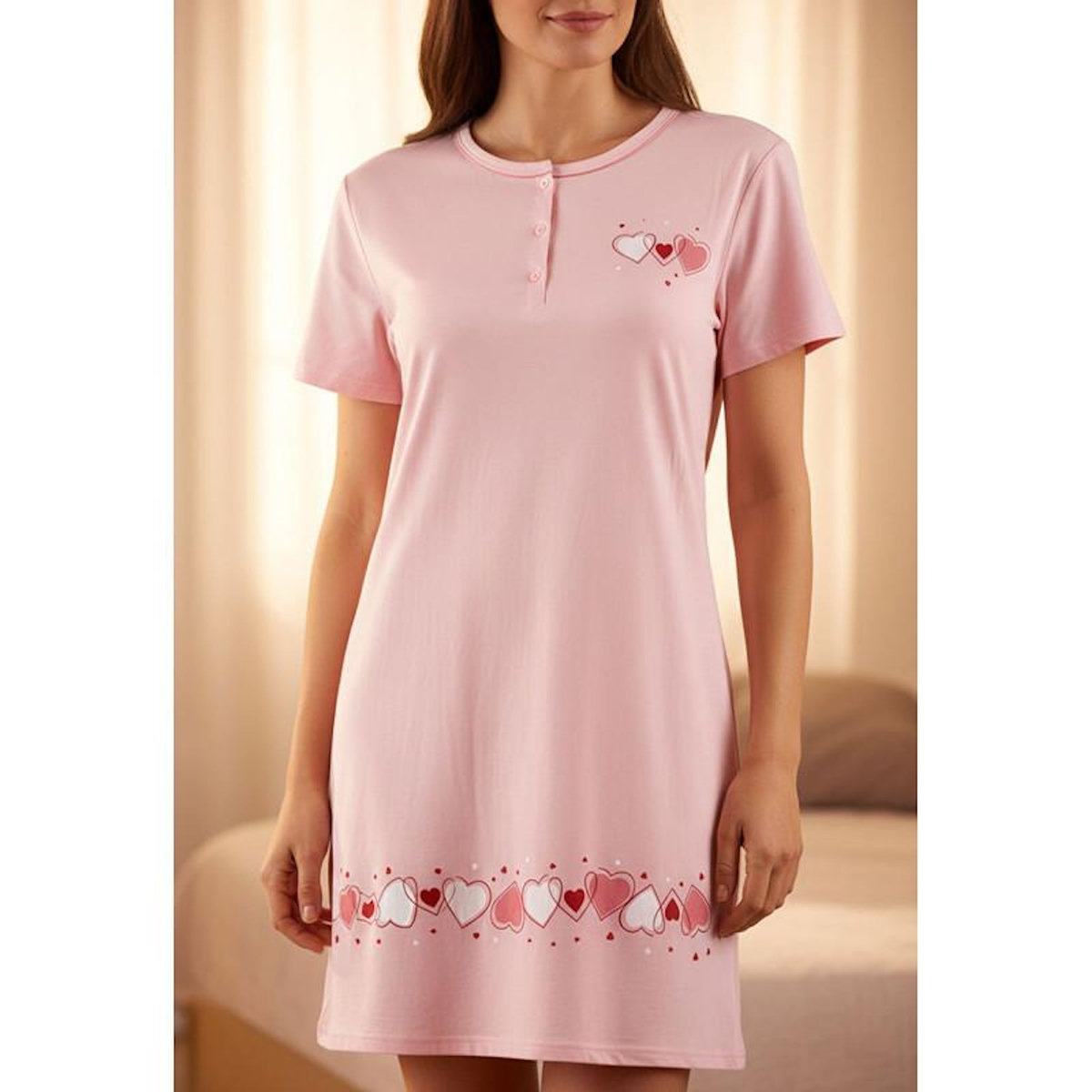 OZABI OZABI Chemise de Nuit Femme Microfibre Manches Courtes