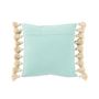 Voir la diapositive 2 : Paris Prix Coussin Déco Avec Pompons  Maura  45x45cm Bleu Cyan