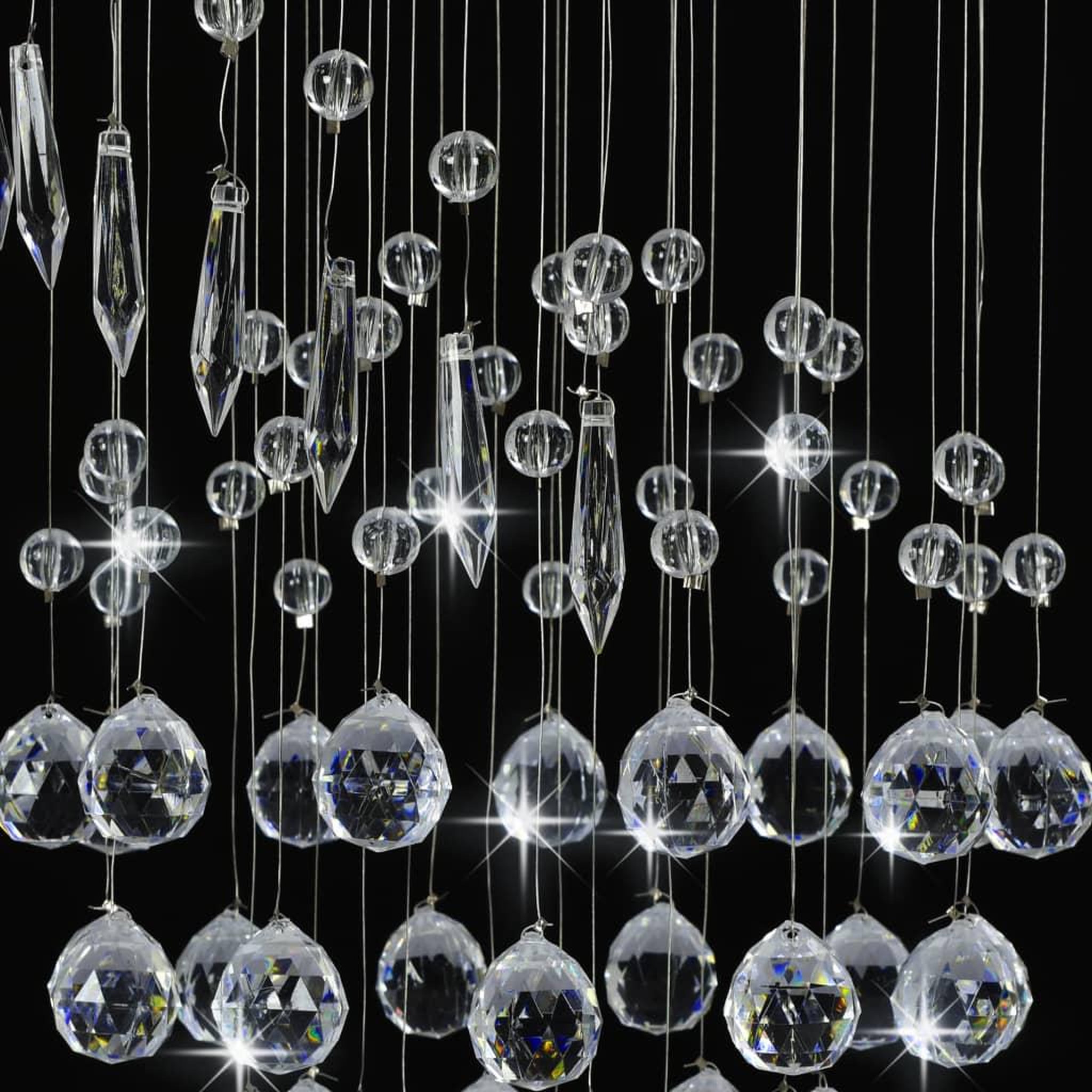 Voir la diapositive 5 : VIDAXL Plafonnier avec perles de cristal Argente Spirale G9