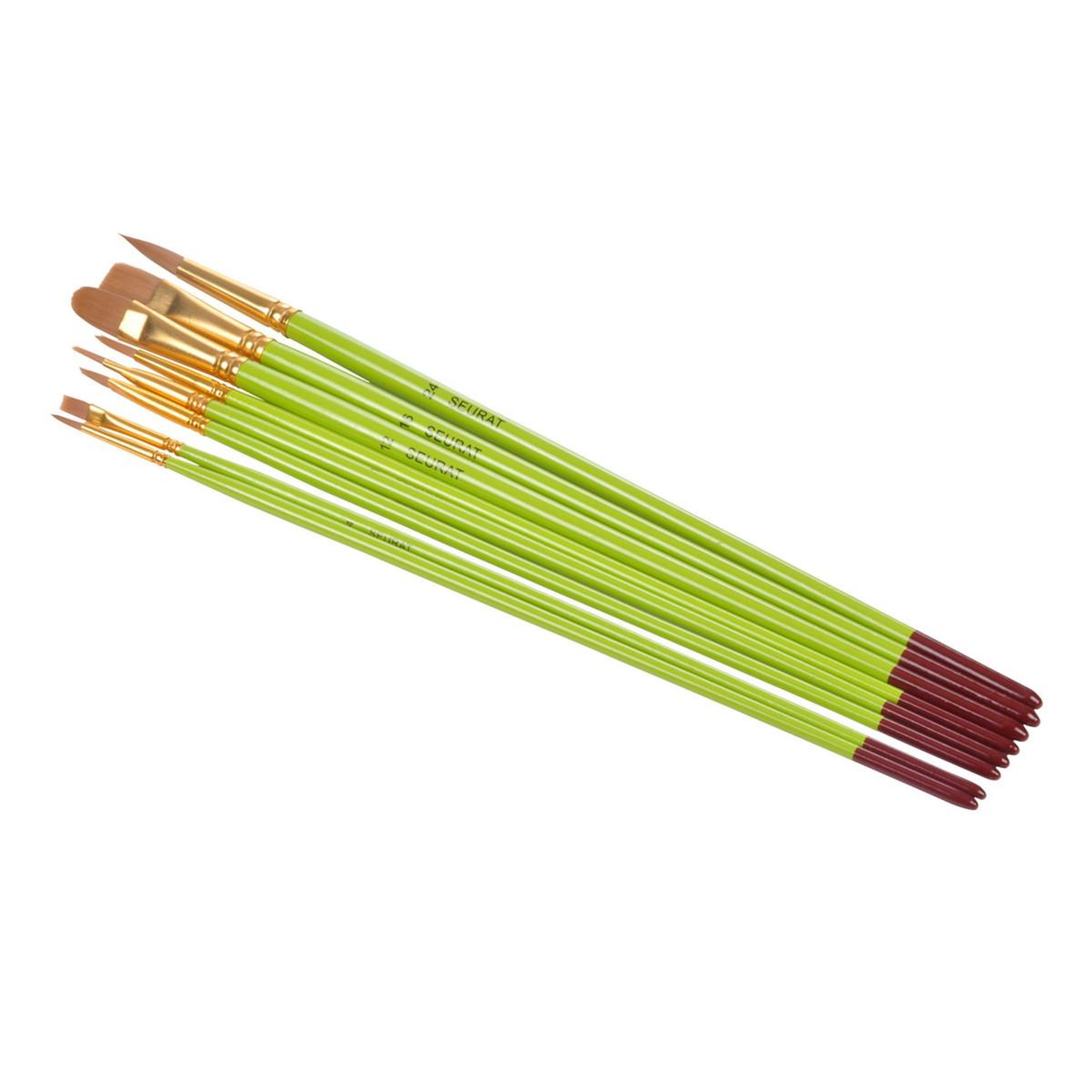 HOMEA Lot de 8 Pinceaux  Apprentissage Acrylique  30cm Vert