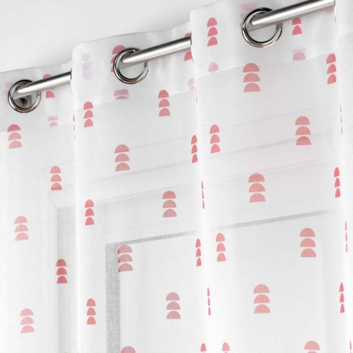 Paris Prix Rideau Voilage à Œillets  Geokid  140x240cm Rose