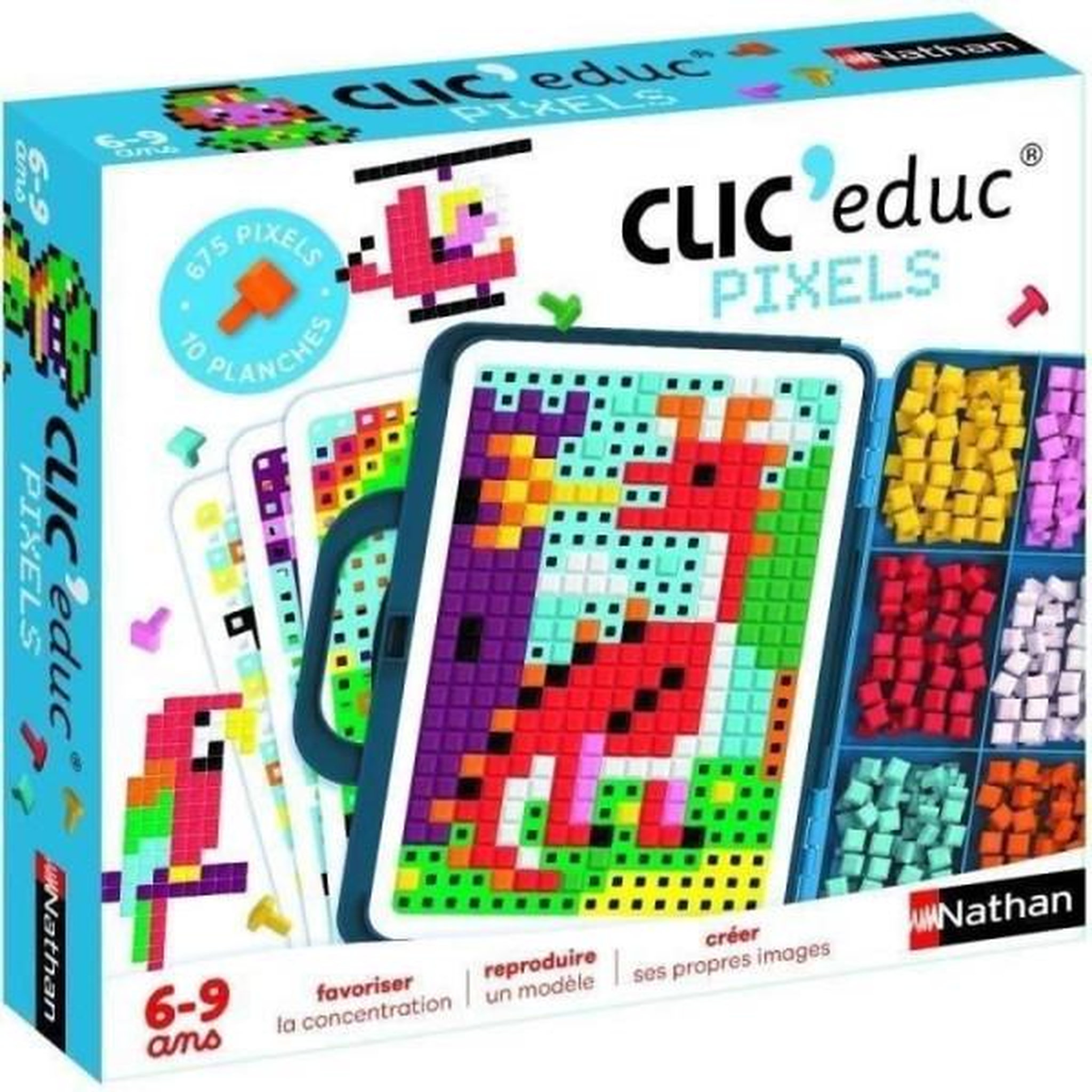 Nathan CLIC EDUC PIXELS - Jeu de création - NATHAN - Reconnaissance des couleurs et imagination !