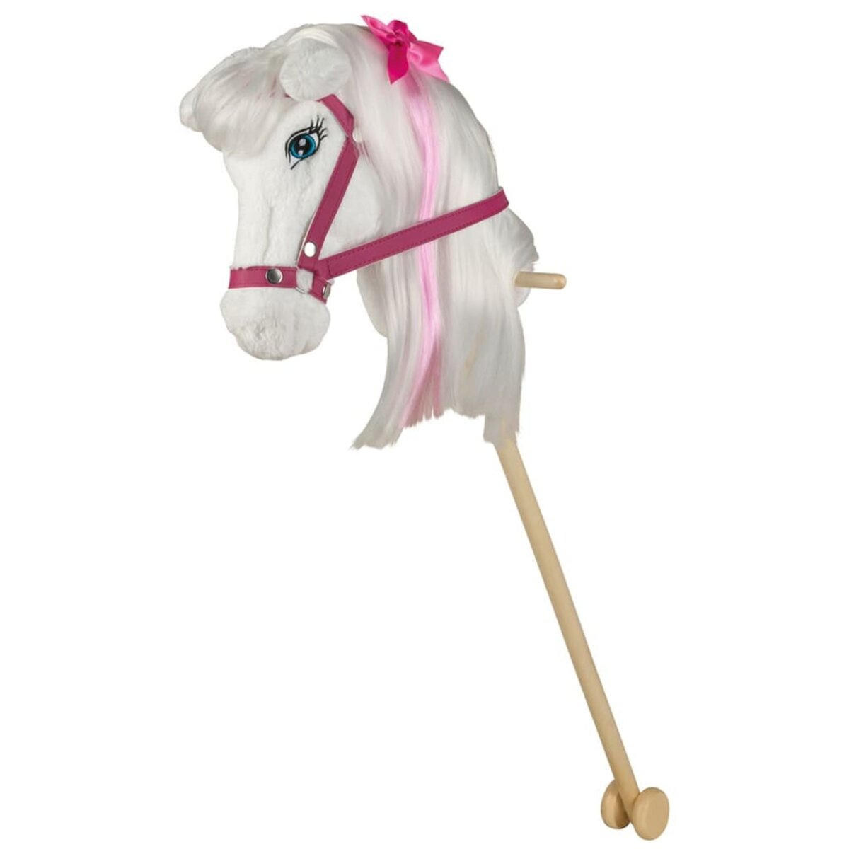 BARBIE Barbie Tete de cheval jouet sur baton Majesty avec son Blanc et rose  pas cher 