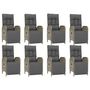 Voir la diapositive 4 : VIDAXL Ensemble a manger de jardin 9 pcs coussins gris resine tressee