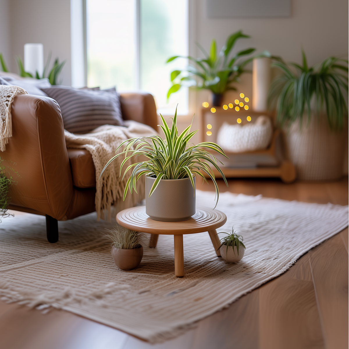 PLANT IN A BOX Plante araignée - Set de 3 - Chlorophytum comosum 'Atlantic' - H25-40cm - ⌀12cm