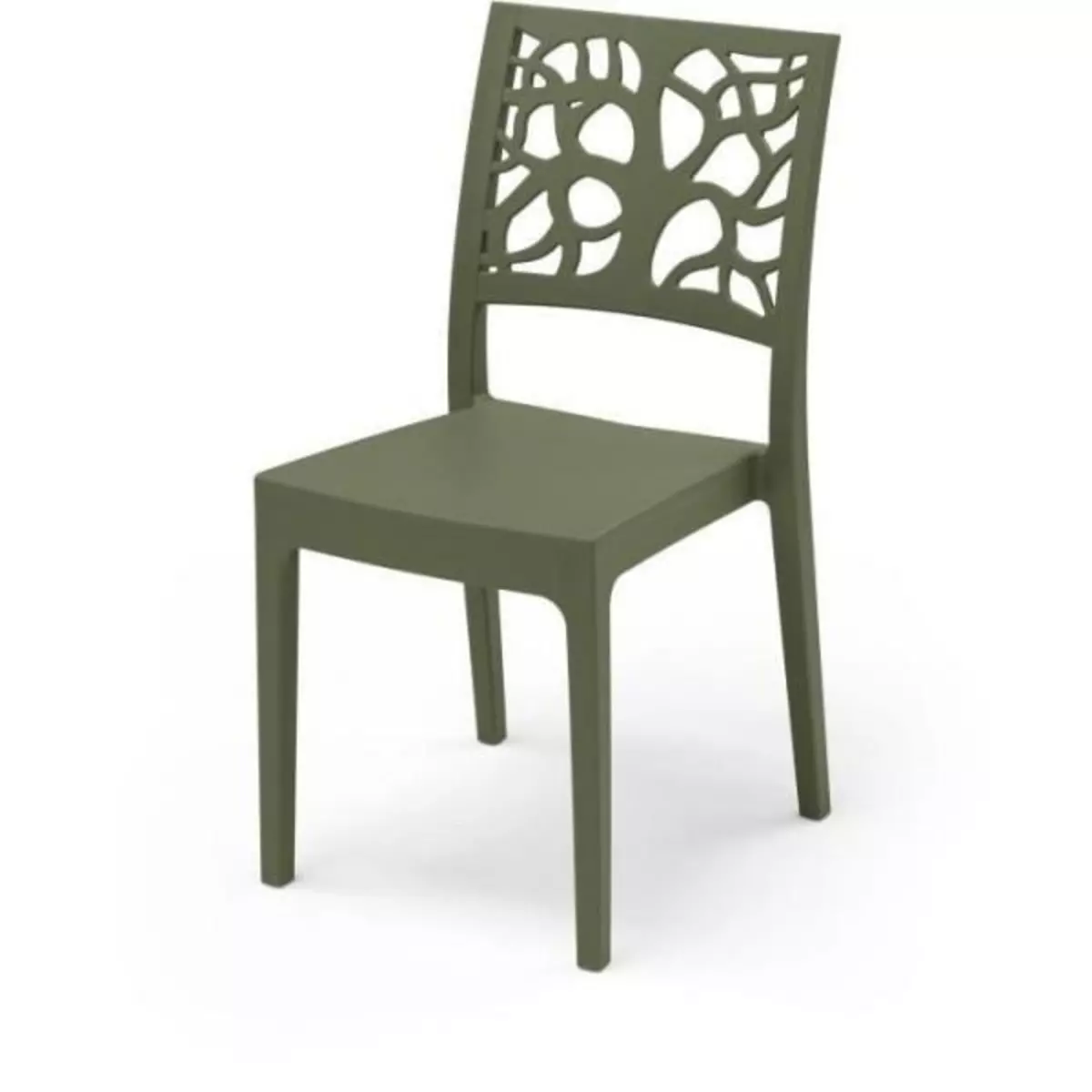 MARKET24 Lot de 4 chaises de jardin TETI ARETA - 52 x 46 x H 86 cm - Vert olive