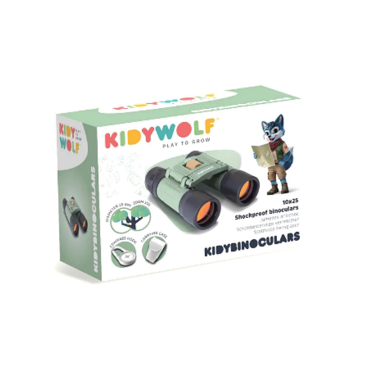 KIDYWOLF Kidybinoculars - Jumelles 10x25 vert