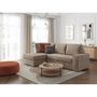 Voir la diapositive 2 : LOUNGITUDE Canapé d'angle gauche convertible ARTEMIS 4 places - Velours côtelé greige - L246 x P174 x H96 cm