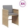 Voir la diapositive 2 : VIDAXL Chaises de jardin avec coussins lot de 4 melange beige