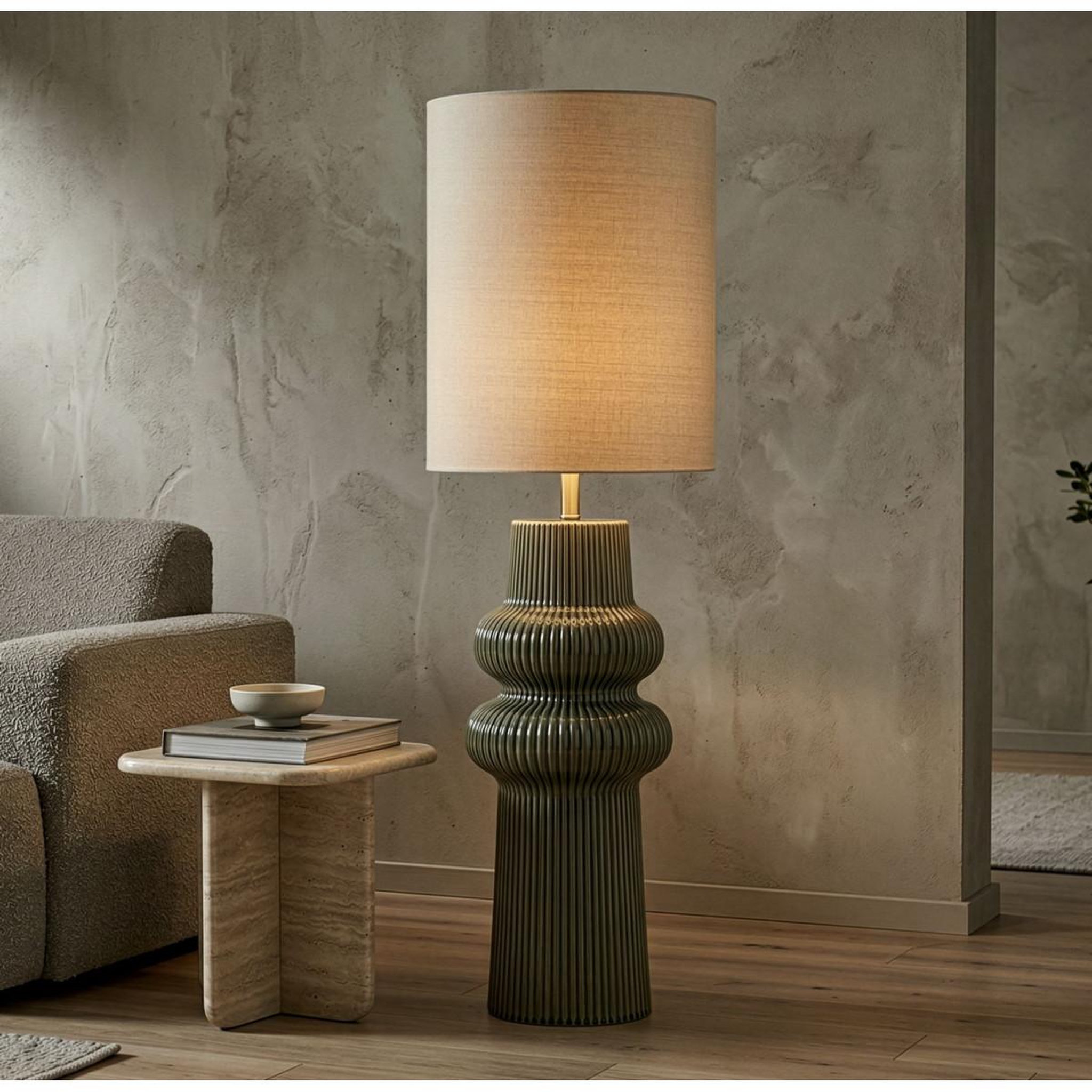 Voir la diapositive 4 : Paris Prix Lampadaire en céramique  harmony  112cm vert