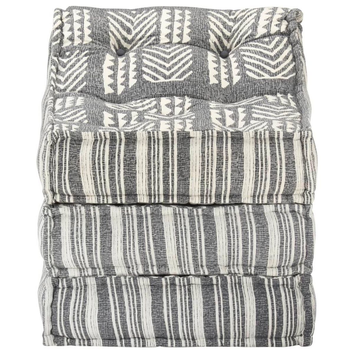 VIDAXL Pouf modulaire Gris raye Tissu