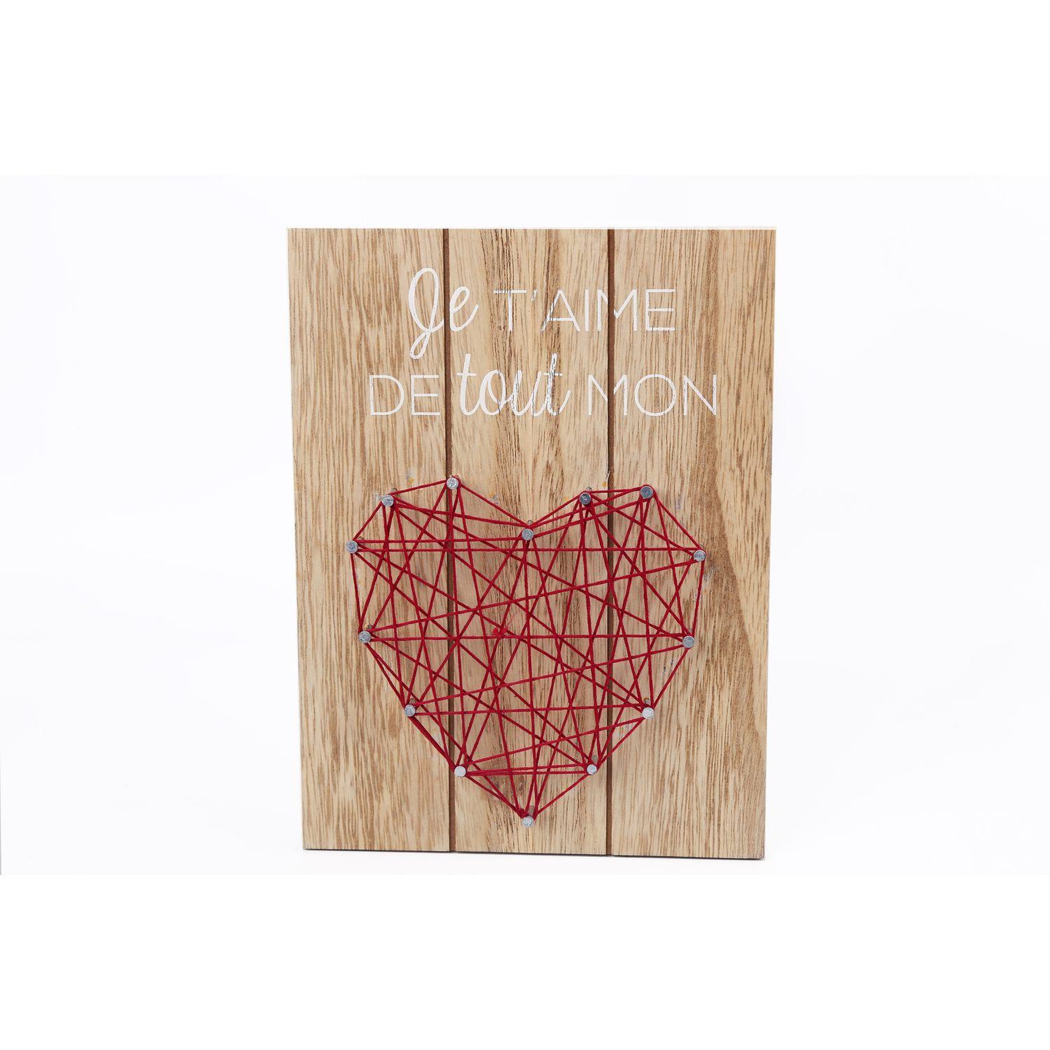HEART OF THE HOME Tableau motif cœur - 20 x 15 cm - rouge