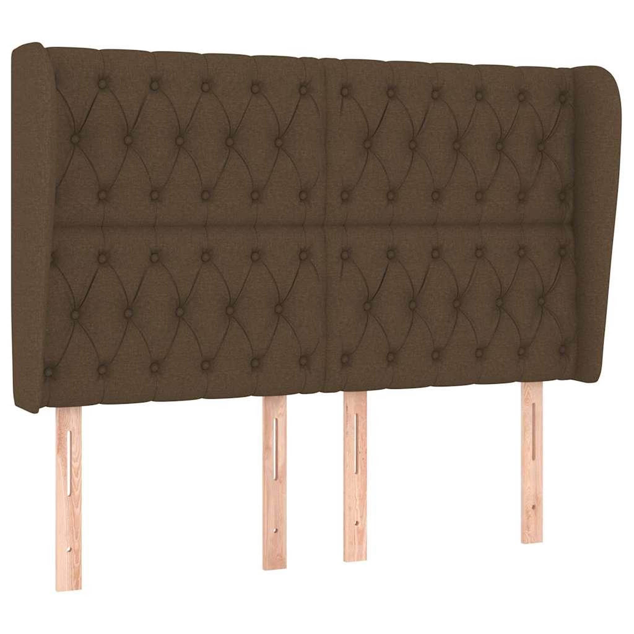 VIDAXL Tete de lit avec oreilles marron fonce 163x23x118/128 cm tissu