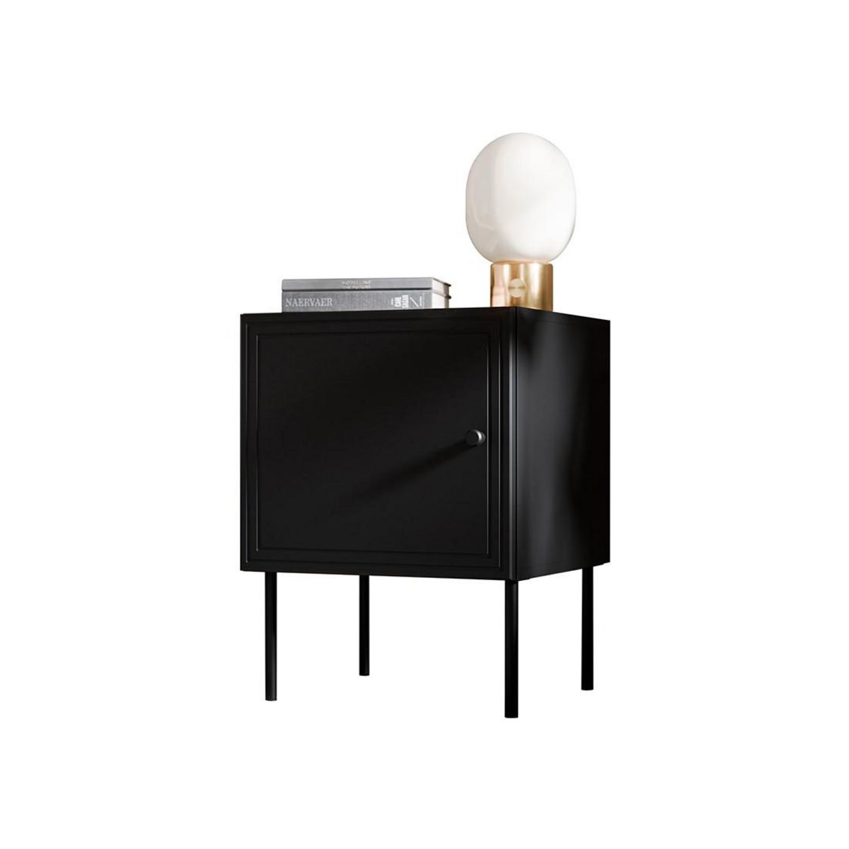 BEST MOBILIER Lavaggi - table de chevet - noir - 45 cm
