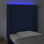 Voir la diapositive 4 : VIDAXL Tete de lit a LED Bleu 83x16x118/128 cm Tissu