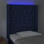 Voir la diapositive 4 : VIDAXL Tete de lit a LED Bleu 83x16x118/128 cm Tissu