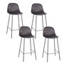 Voir la diapositive 1 : TOILINUX Lot de 4 Tabourets de bar design velours Ima