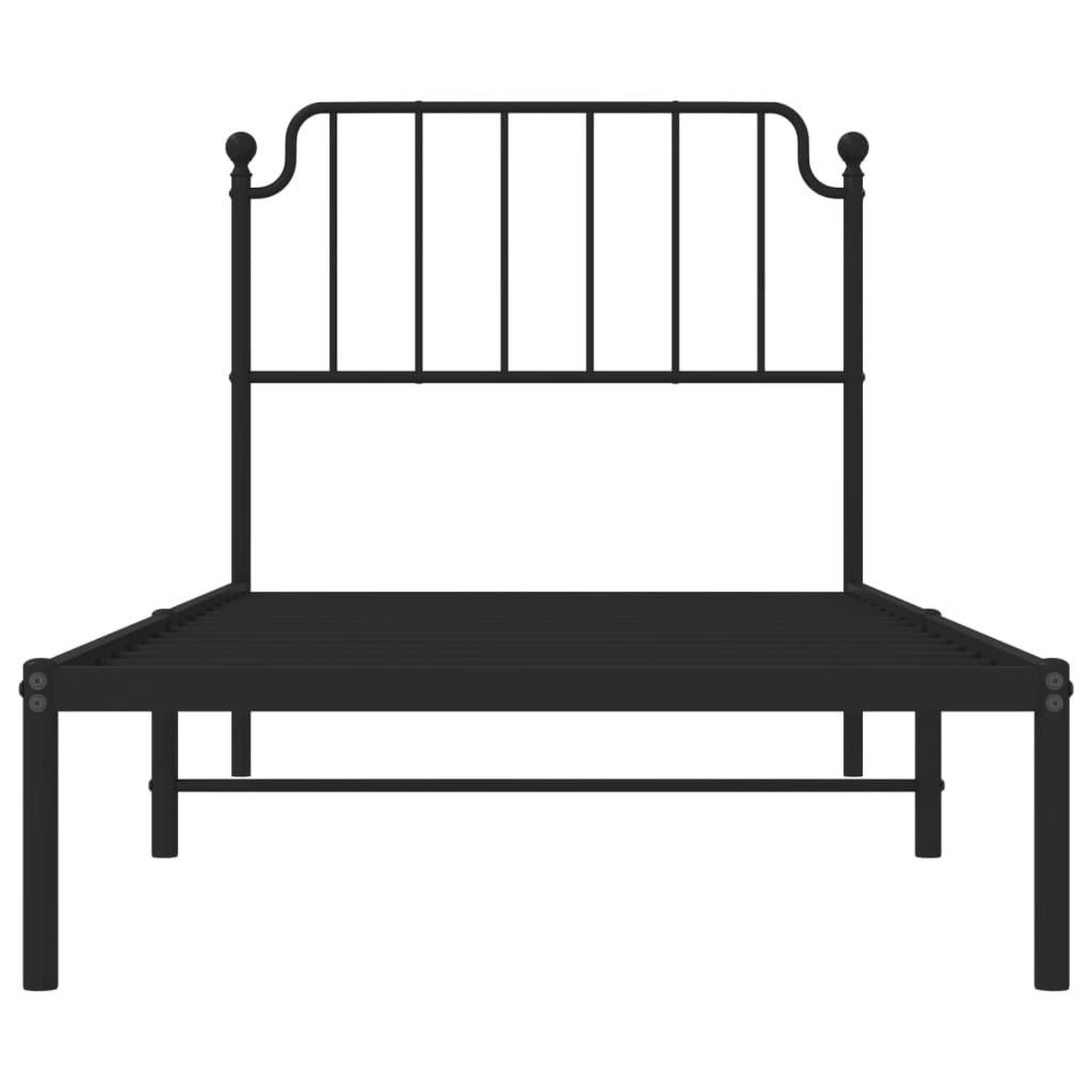 Voir la diapositive 5 : VIDAXL Cadre de lit metal sans matelas avec tete de lit noir 90x200 cm