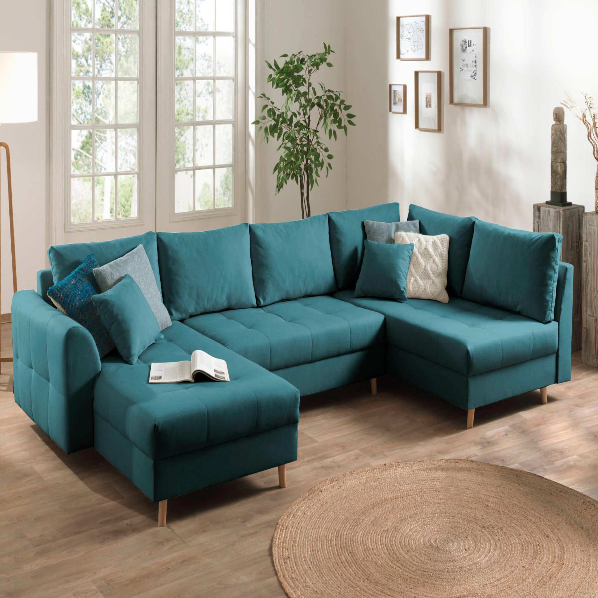 Voir la diapositive 1 : LISA DESIGN Rune - canapé panoramique - 7 places - style scandinave - droit