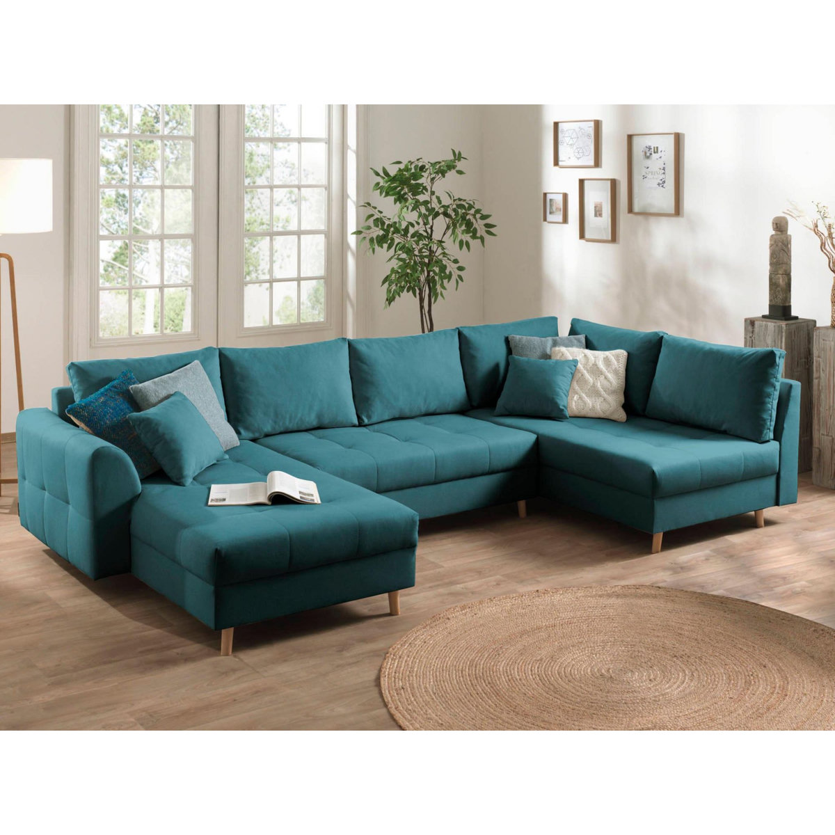 LISA DESIGN Rune - canapé panoramique - 7 places - style scandinave - droit