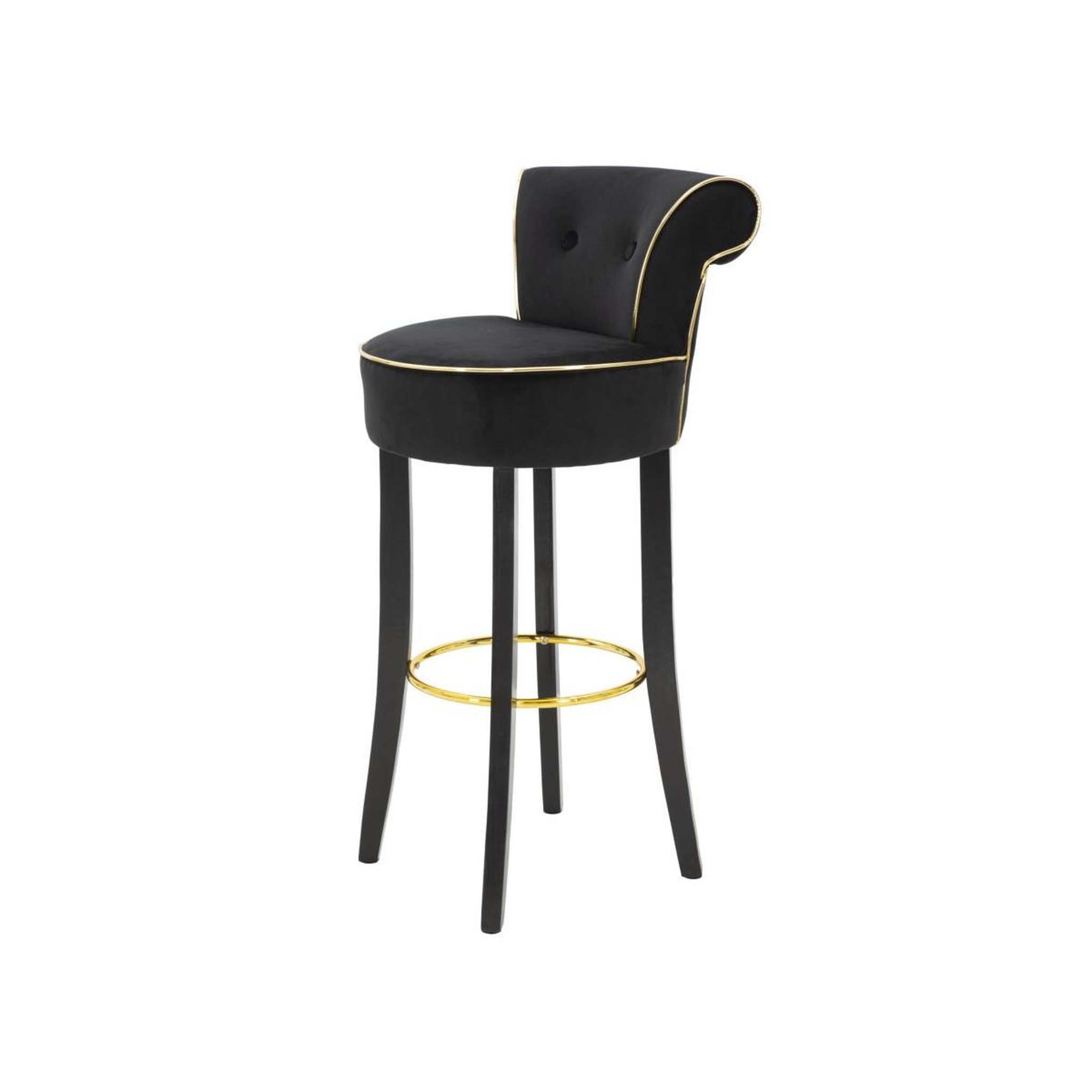 Voir la diapositive 2 : Paris Prix Tabouret de bar en velours  luxy  96cm noir