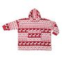 Voir la diapositive 2 : ACTUEL Poncho junior double face flanelle/sherpa imprimé carreaux 