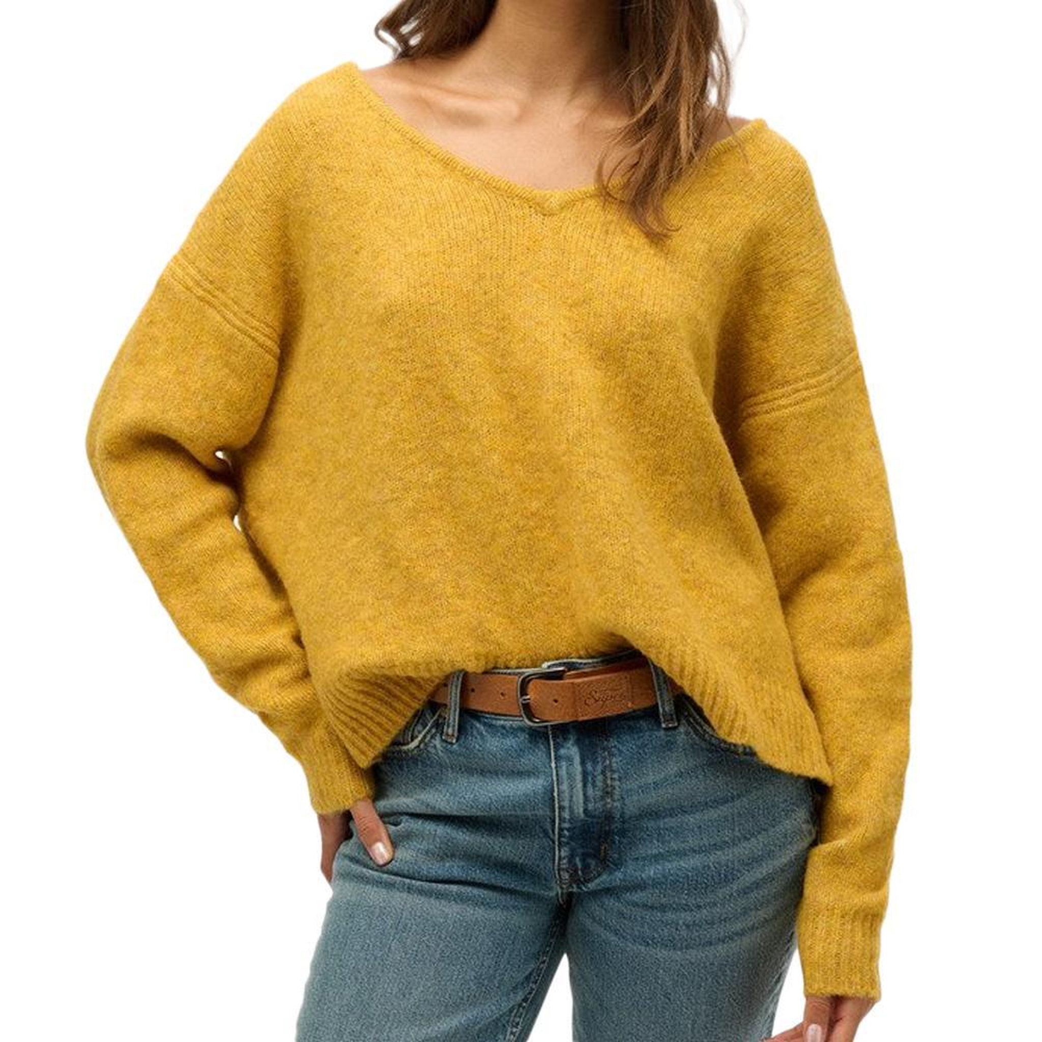 SUPERDRY Pull Jaune Femme Superdry Oversized. Coloris disponibles : Jaune