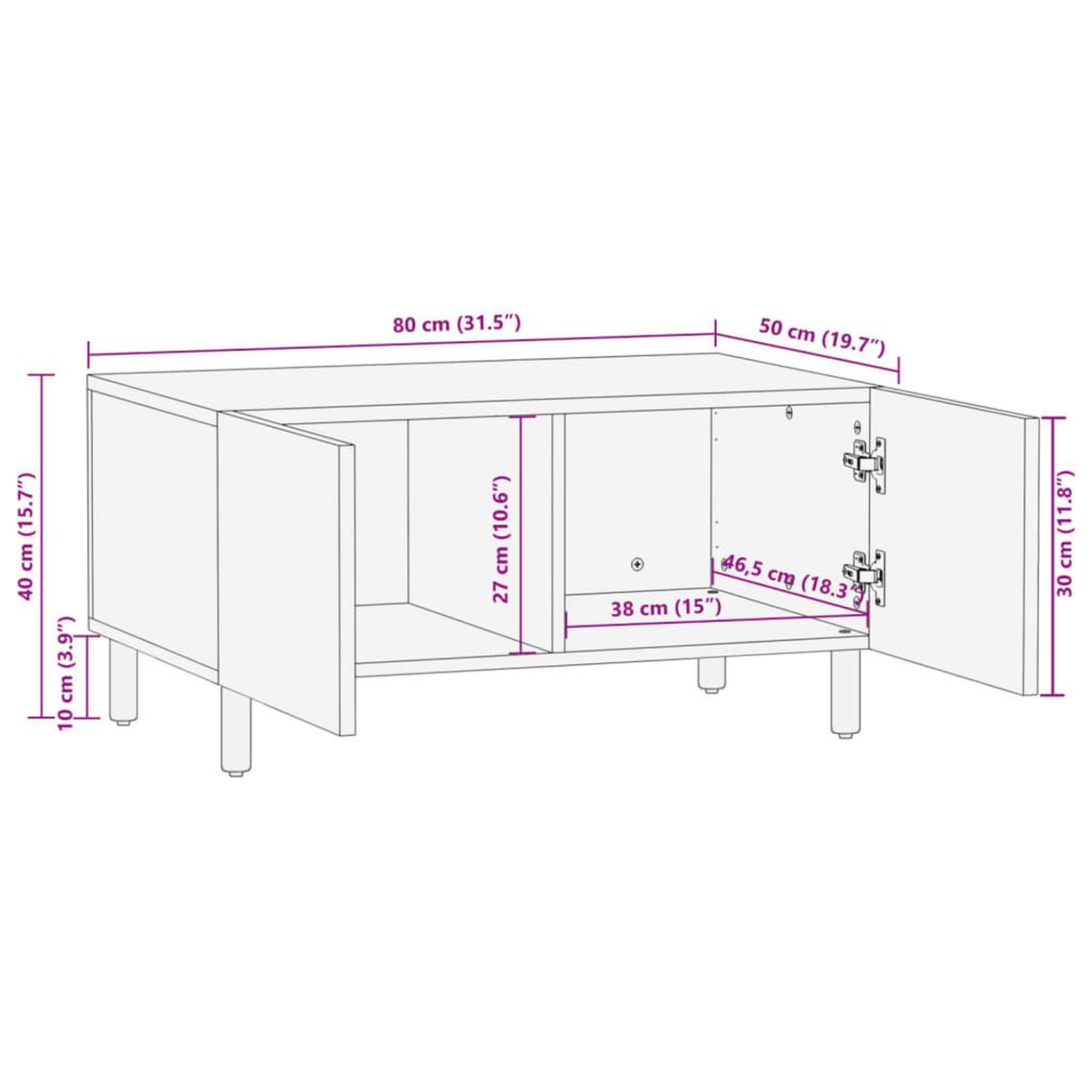 Voir la diapositive 6 : VIDAXL Table basse Noir 80x50x40 cm Bois d'ingenierie
