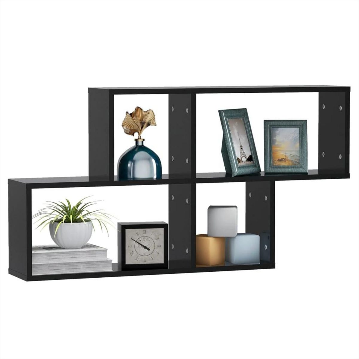 VIDAXL Etagere murale Noir 100x18x53 cm Bois d'ingenierie