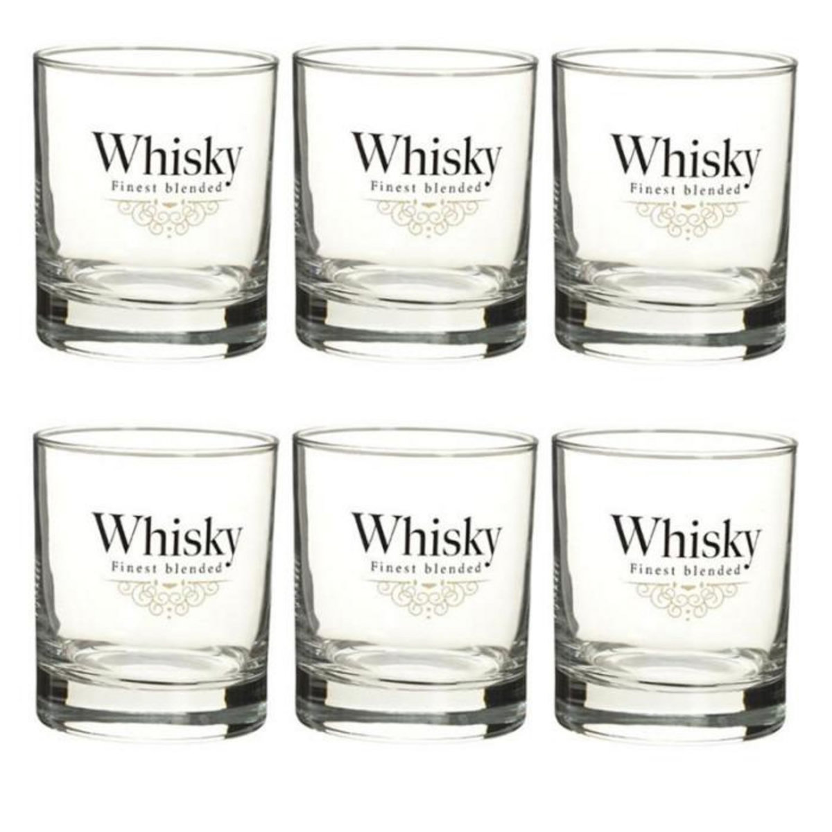 SECRET DE GOURMET Lot de 6 Verres à Whisky  Blend  30cl Transparent