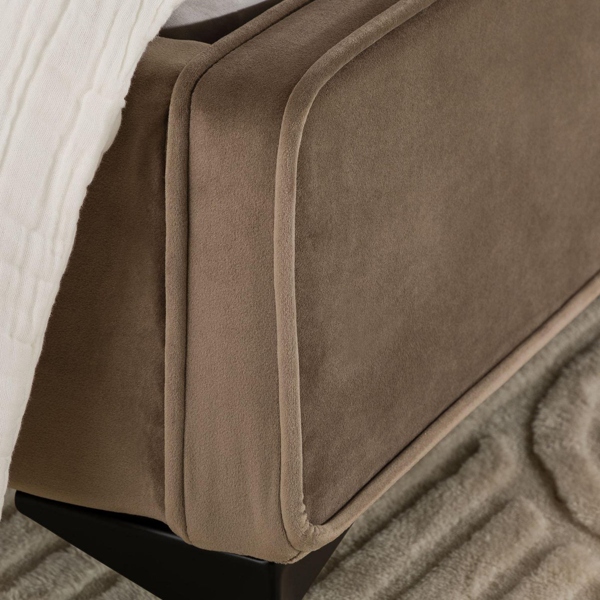 IDIMEX Lit simple RAVELLO 90 x 190 cm, revêtement en tissu