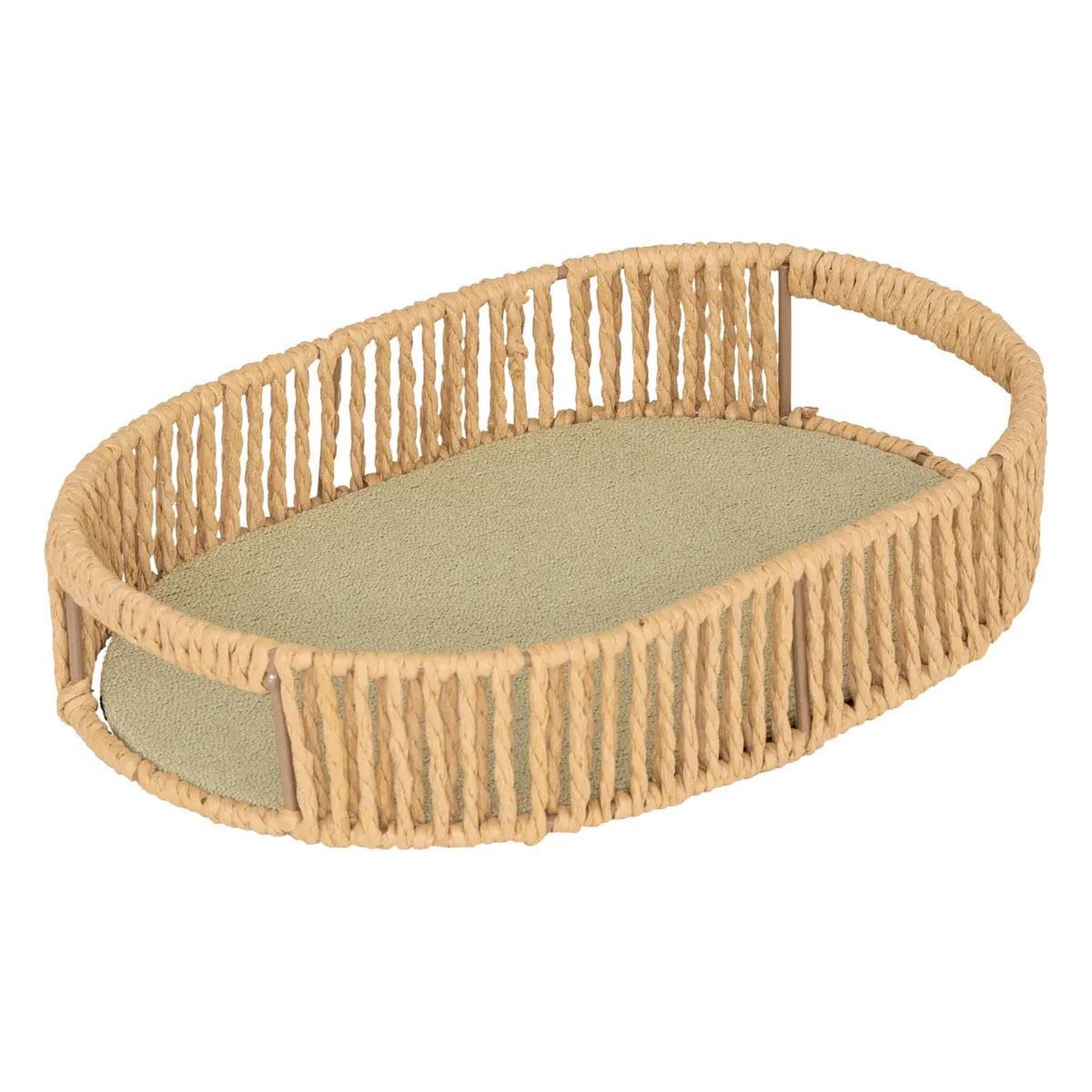 Voir la diapositive 2 : ATMOSPHERA Lot de 3 plateaux ovales  ali  39cm naturel