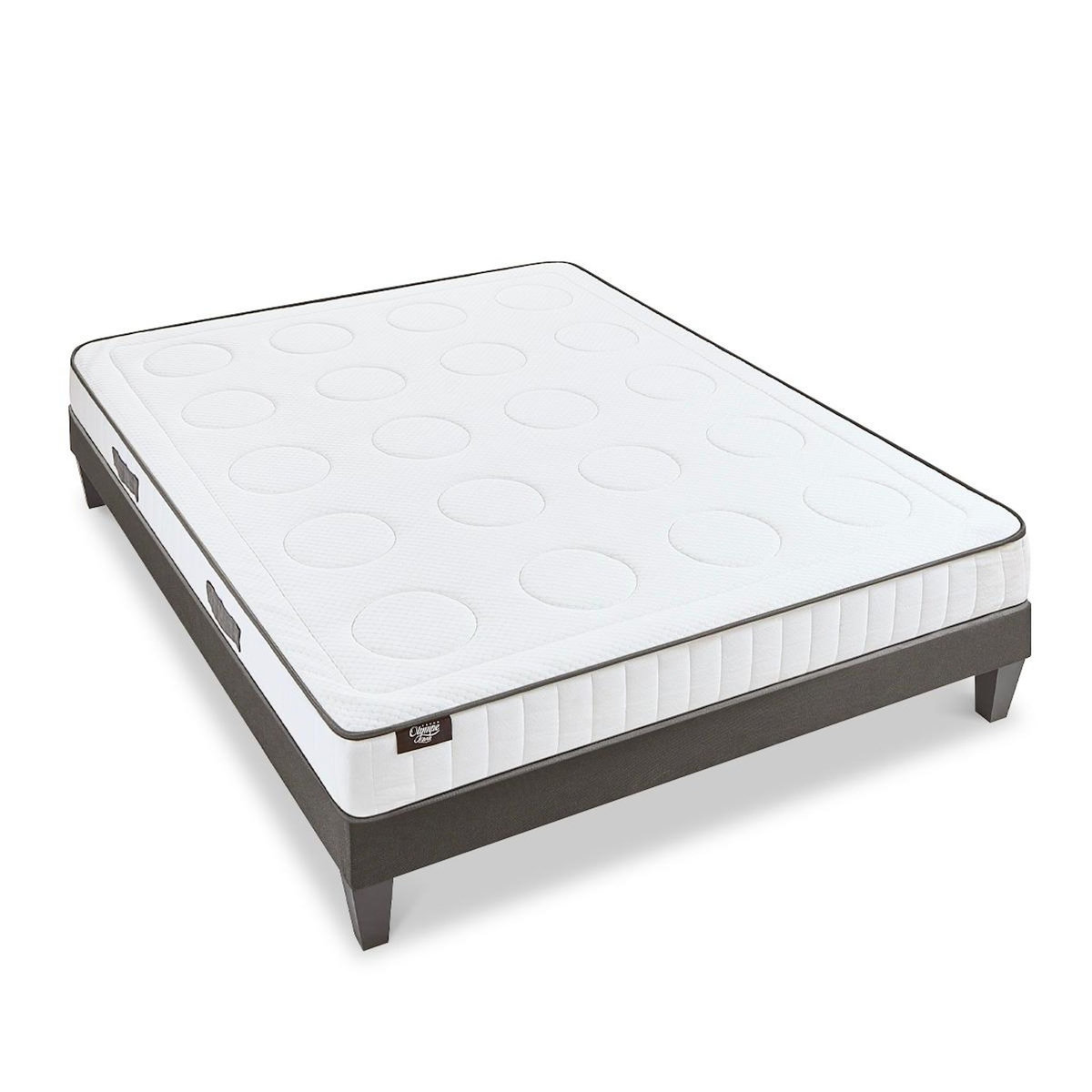 OLYMPE LITERIE OLYMPE LITERIE | Ensemble CRISTAL | Matelas Mémoire de forme + Sommier Bois