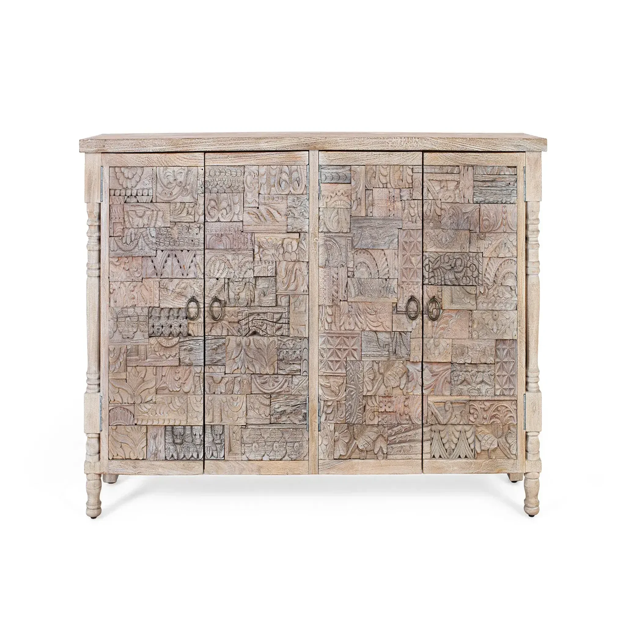 GINER Y COLOMER SL Buffet en bois de chêne récupéré 180cm style boho ethnique