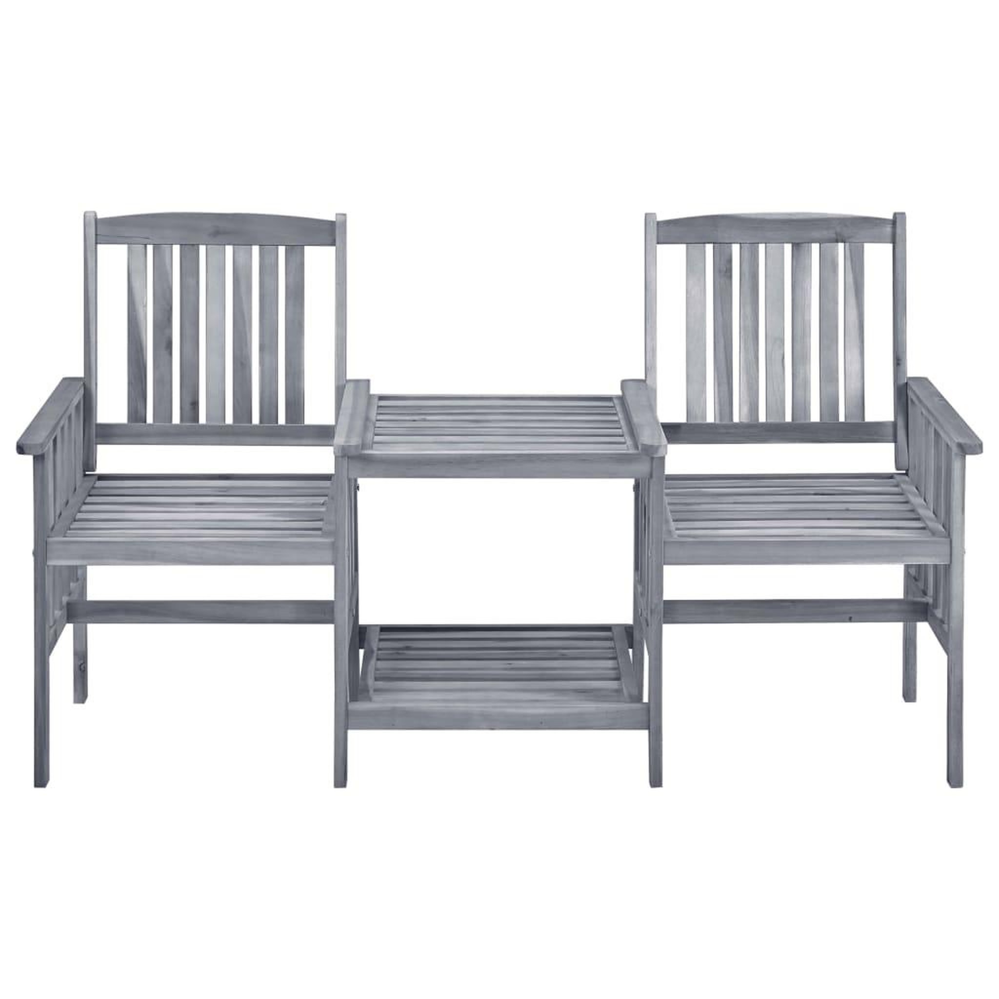 Voir la diapositive 5 : VIDAXL Chaises de jardin avec table a the et coussins Acacia solide