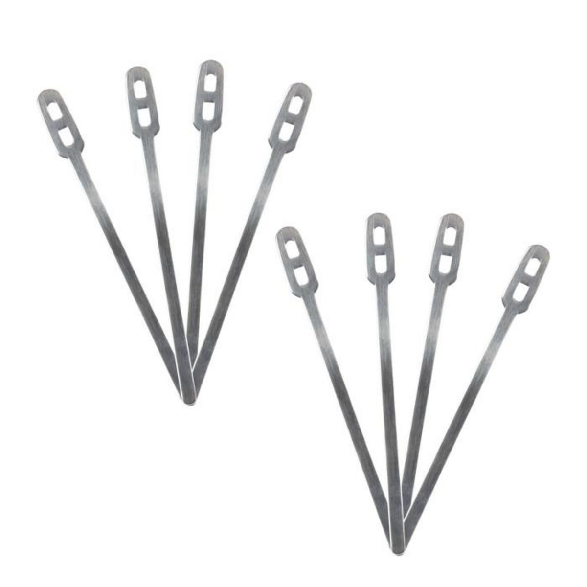 Paris Prix Lot de 8 Touillettes pour Café  Métal  11cm Gris