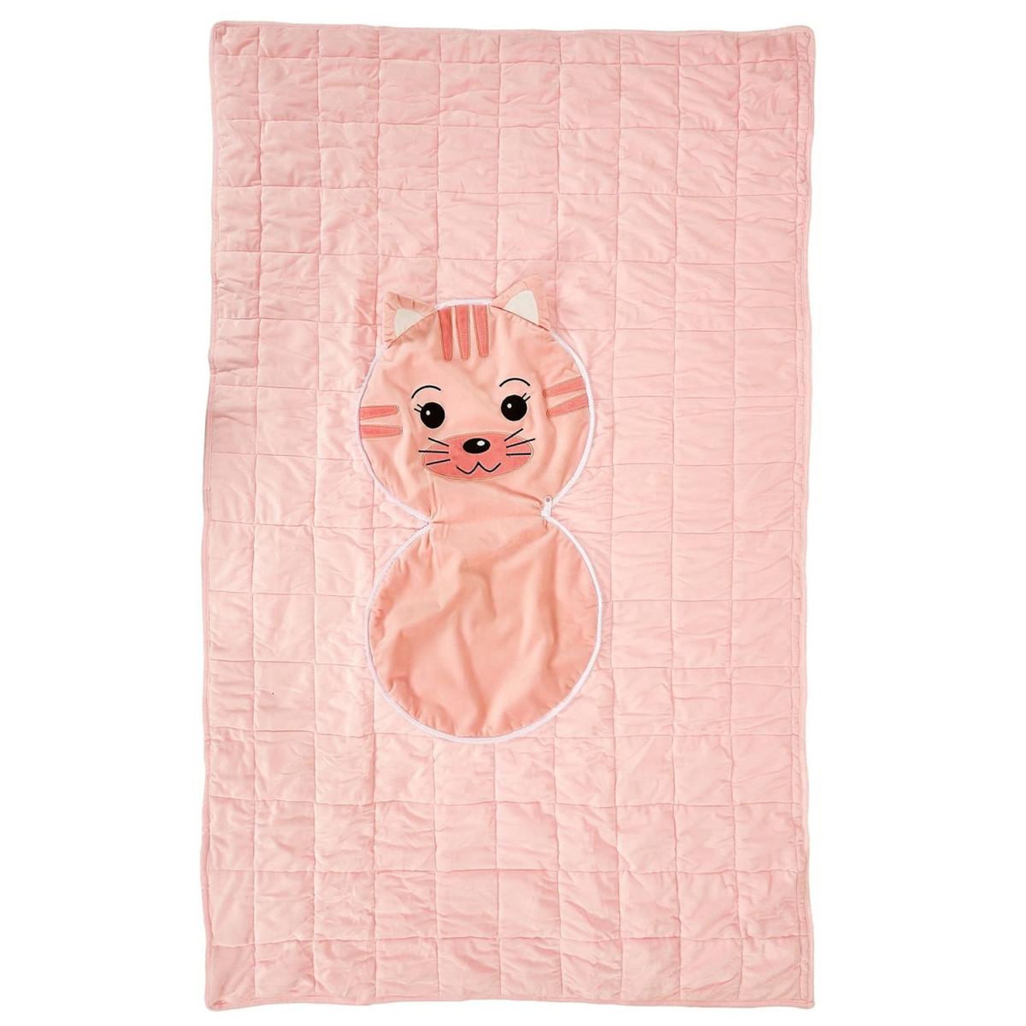 Voir la diapositive 2 : HOME DECO KIDS Peluche couverture  chat  100x165cm rose