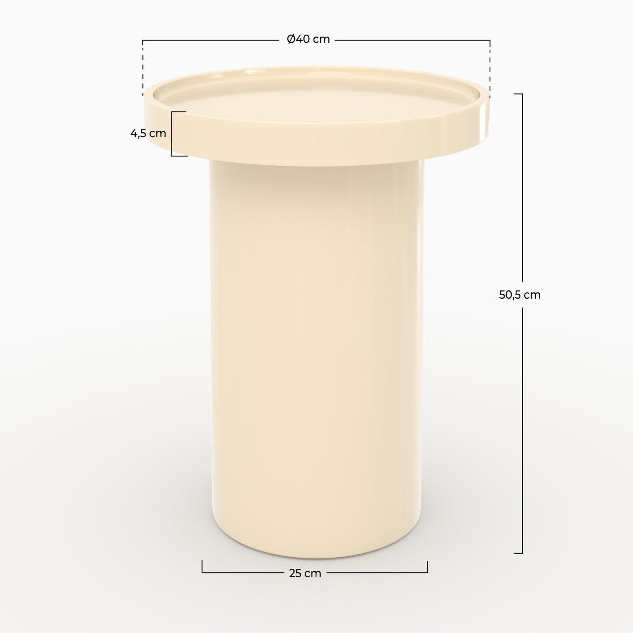 Voir la diapositive 4 : MAISON PAVANE Table d'appoint laquée blanche en MDF, D40 cm-Nora