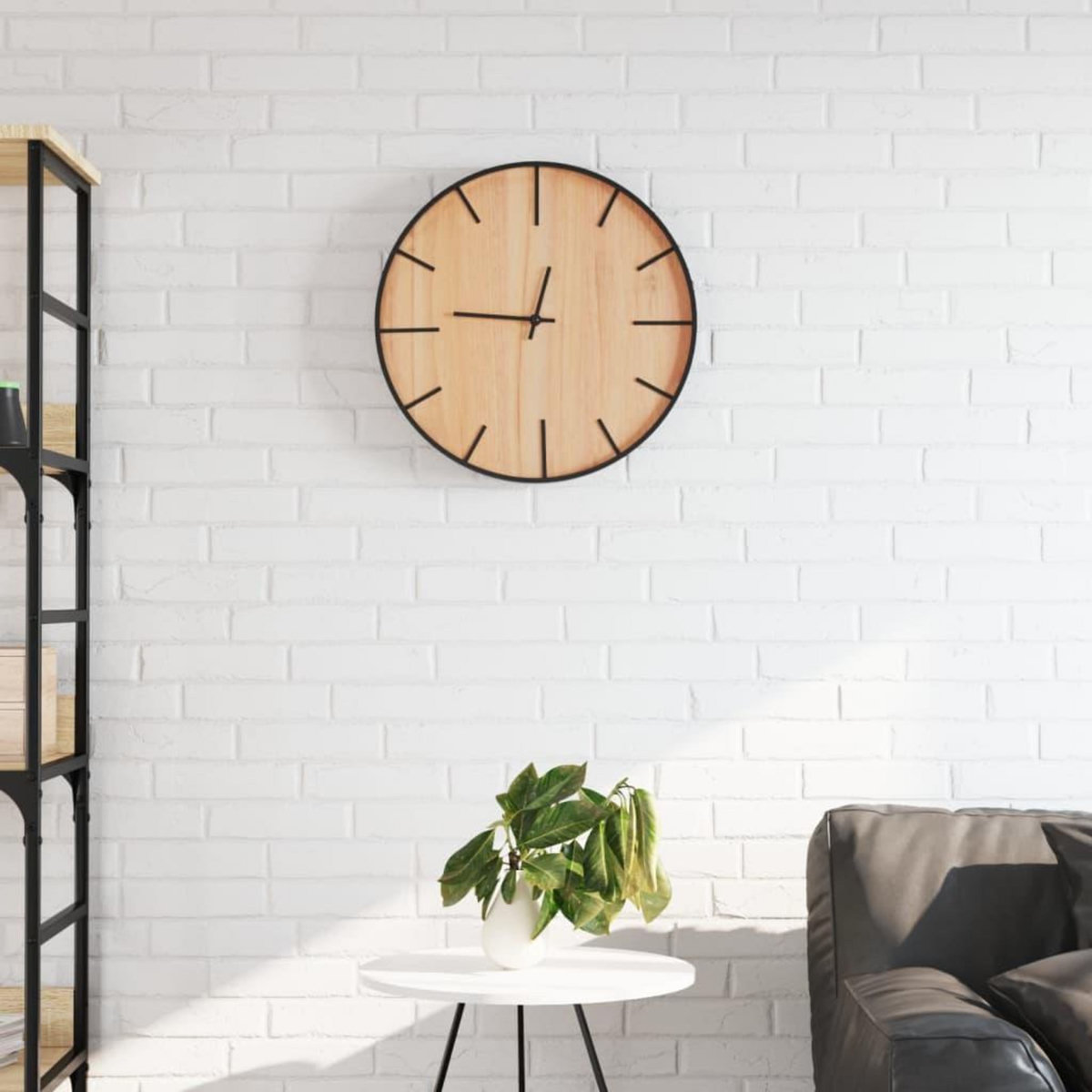 VIDAXL Horloge murale marron Ø39 cm fer et bois d'ingenierie