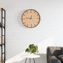 Voir la diapositive 1 : VIDAXL Horloge murale marron Ø39 cm fer et bois d'ingenierie